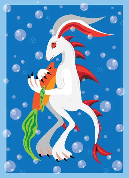 Underwater rabbit — Stock Vector