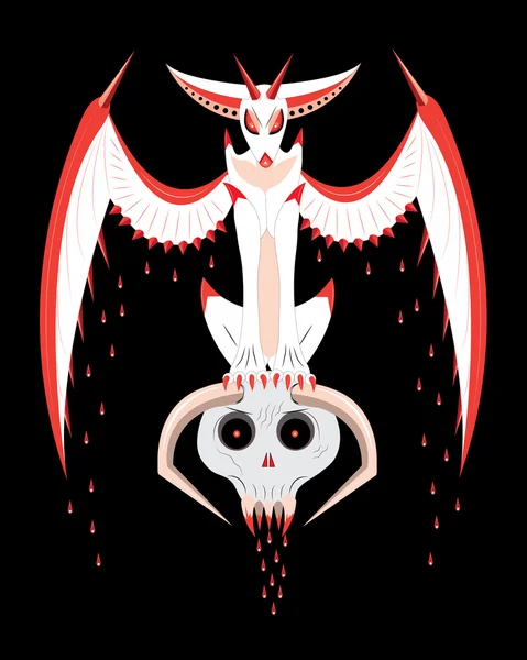 Demonio garguliya sangriento — Vector de stock