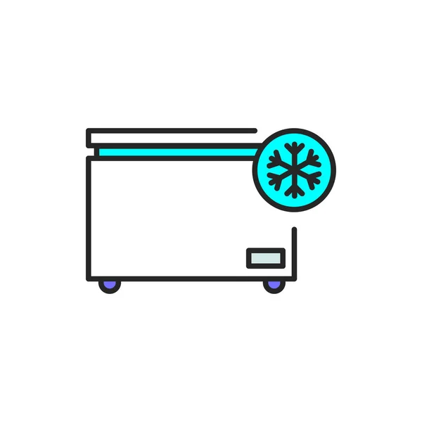 Freezer Cold Color Line Icon Household Equipment Pictogram Web Page — Stock Photo, Image