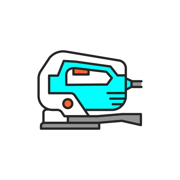 Fretsaw Electric Tool Color Line Icon Pictogram Web Page Mobile — Stock Photo, Image