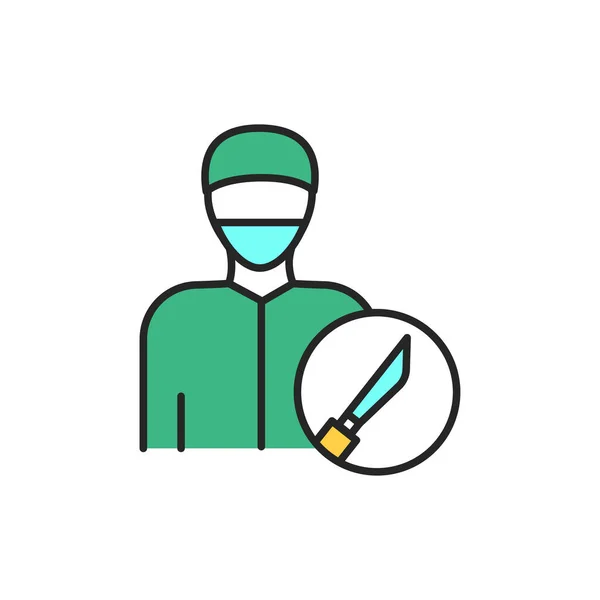 Kolorowa Ikona Chirurga Ekspert Przedmiotów Piktogram Stronę Internetową Aplikacja Mobilna — Wektor stockowy