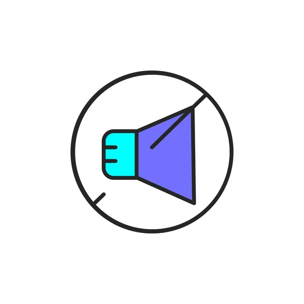 No sound color line icon. Pictogram for web page, mobile app, promo. UI UX GUI design element. Editable stroke. — Stock Illustration Sound Color Line Icon Pictogram Web Page Mobile App Promo Stock Vector