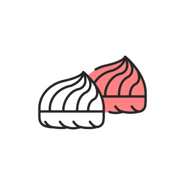 Marshmallow renk çizgisi simgesi. İzole vektör elementi. Web sayfası, mobil uygulama, tanıtım için resim çizelgesi