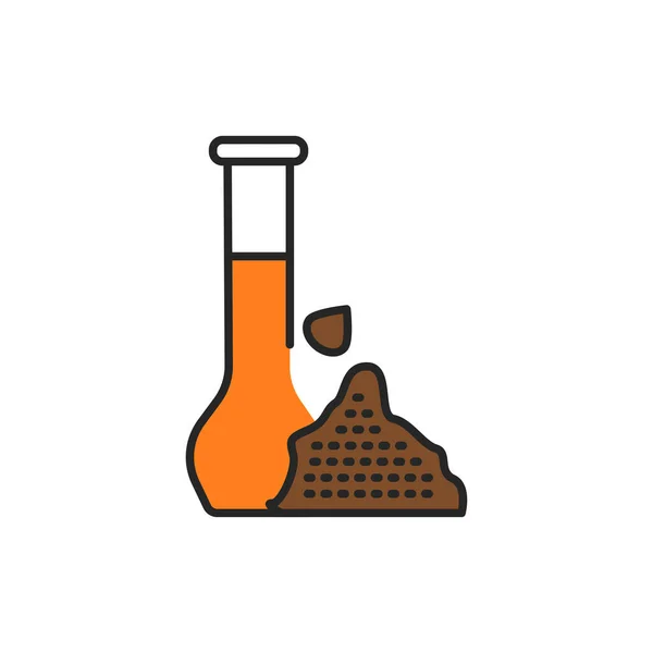 Fekete Kömény Növényi Olaj Üveg Üveg Színes Vonal Ikon Természetes — Stock Vector