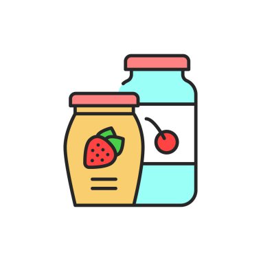 Jam renk çizgisi simgesi. İzole vektör elementi. Web sayfası, mobil uygulama, tanıtım için resim çizelgesi