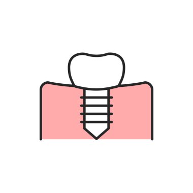 Çivilenmiş diş rengi ikonu. Web sayfası için piktogram, mobil uygulama, tanıtım. Düzenlenebilir vuruş.