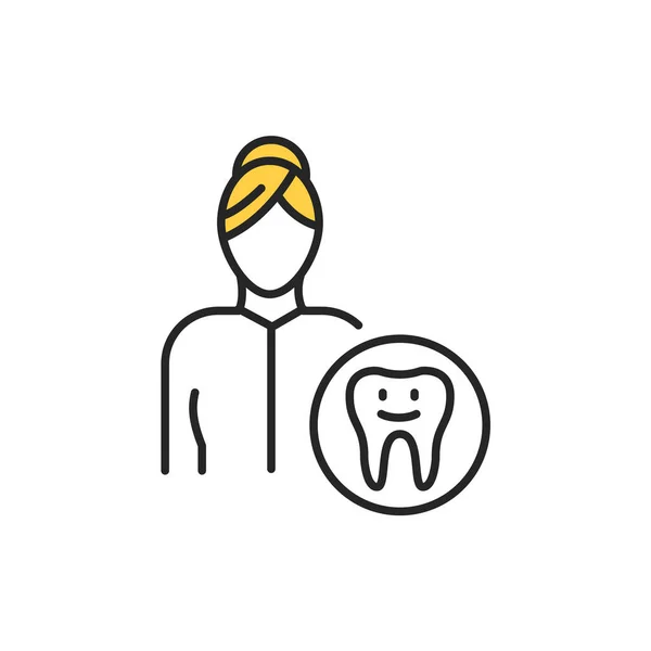 Pediatric Dentist Color Line Icon Pictogram Web Page Mobile App — Stock Vector