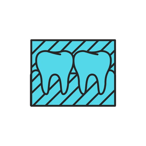 歯のスナップショットカラーラインアイコン ウェブページ モバイルアプリ プロモーションのためのPictogram 編集可能なストローク — ストックベクタ