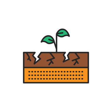 Kuru zemin rengi simgesi. Web sayfası için piktogram, mobil uygulama, tanıtım. Düzenlenebilir vuruş.