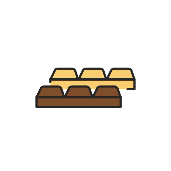 Chocolade bar kleur lijn pictogram. Geïsoleerd vectorelement. — Stockvector
