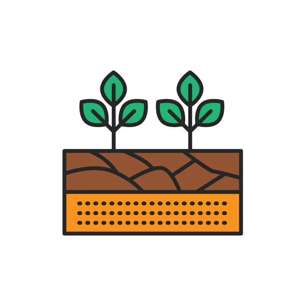 Plantas en crecimiento icono de línea de color. Pictograma para página web, aplicación móvil, promo. — Vector de stock
