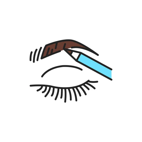 Dye eyebrows color line icon. Pictogram for web page, mobile app, promo. — Stock Vector