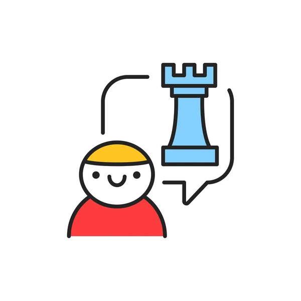 Childrens chess studio color line icon. Pictogram for web page, mobile app, promo. — Stock Vector