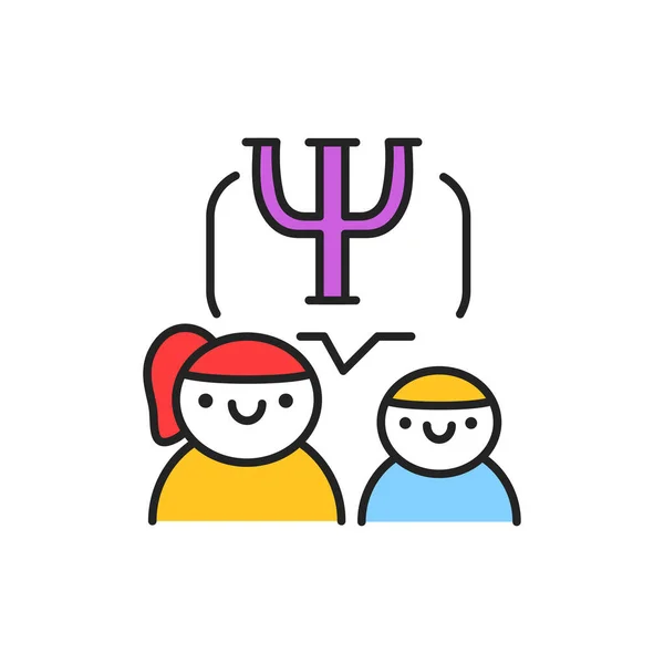 Childrens psychology color line icon. Pictogram for web page, mobile app, promo. — Stock Vector
