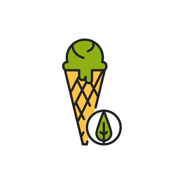 Matcha ice cream color line icon. Pictogram for web page, mobile app, promo. — Stock Vector