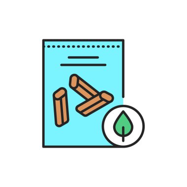 Organik tahıllı makarna renk çizgisi simgesi. Web sayfası için piktogram, mobil uygulama, tanıtım. UI UX GUI tasarım elemanı. Düzenlenebilir vuruş.