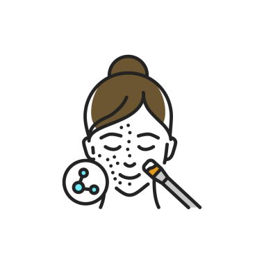 Kimyasal kabuk soyma renk çizgisi simgesi. Web sayfası, mobil uygulama, tanıtım için resim grafiği.