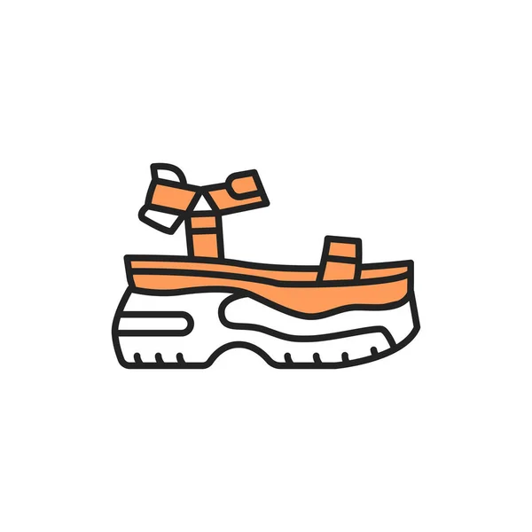 Sport sandali icona della linea di colore. Pittogramma per pagina web, app mobile, promo. — Vettoriale Stock