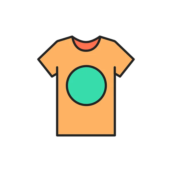 Ícone da linha de cores da camiseta. Pictograma para página web, aplicativo móvel, promo. — Vetor de Stock