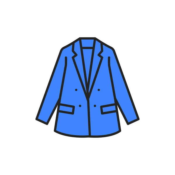 Blazer Farbe Linie Symbol. Piktogramm für Webseite, mobile App, Promo. — Stockvektor