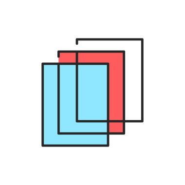 Cam birim renk çizgisi simgesi. Web sayfası, mobil uygulama, tanıtım için resim grafiği.