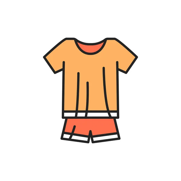 Icône de ligne de couleur pyjama. Pictogramme pour page web, application mobile, promo. — Image vectorielle