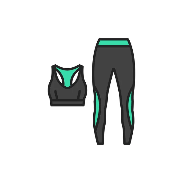 Sport leggings en tank top kleur lijn pictogram. Pictogram voor webpagina, mobiele app, promo. — Stockvector