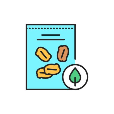 Yulaf ezmesi ambalajı renk çizgisi simgesi. Web sayfası, mobil uygulama, tanıtım için resim grafiği.