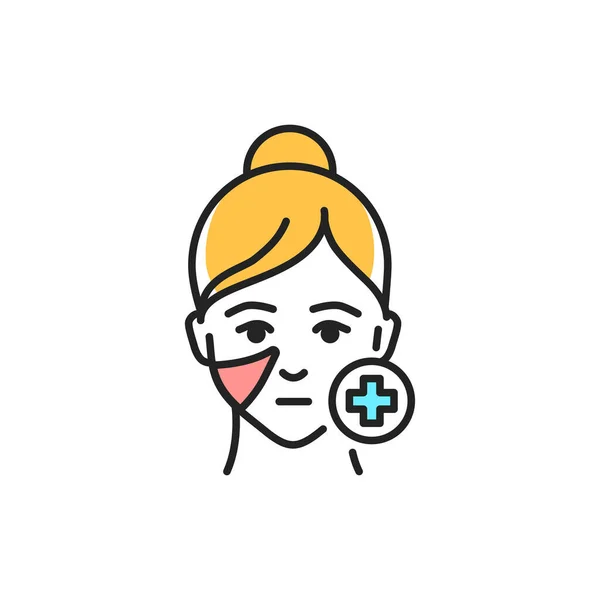 Antikuperose Verfahren Gesicht Farbe Linie Symbol. Piktogramm für Webseite, mobile App, Promo. — Stockvektor