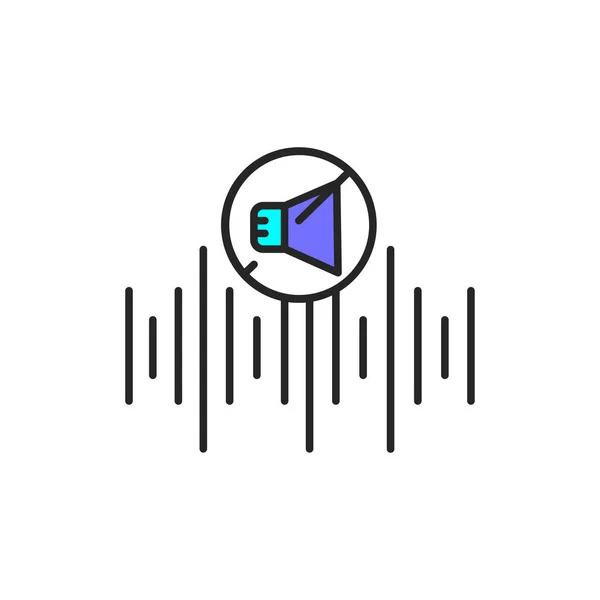 Ses yalıtımlı dalga renk çizgi simgesi. Web sayfası, mobil uygulama, tanıtım için resim grafiği. — Stok Vektör