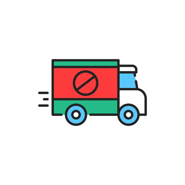 Pest control truck color line icon. Pictogramme pour page web, application mobile, promo. — Image vectorielle