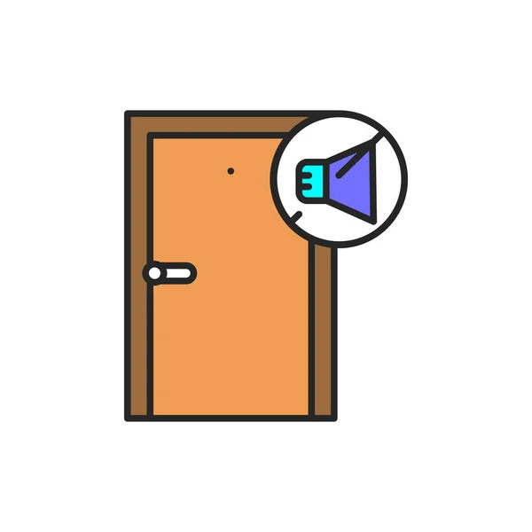 Soundproof door color line icon. Pictogram for web page, mobile app, promo. — Stock Illustration Soundproof door color line icon. Pictogram for web page, mobile app, promo. Stock Vector