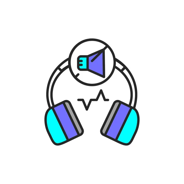 Noise cancelling headphones color line icon. Pictogram for web page, mobile app, promo. — Stock Illustration Noise cancelling headphones color line icon. Pictogram for web page, mobile app, promo. Stock Vector