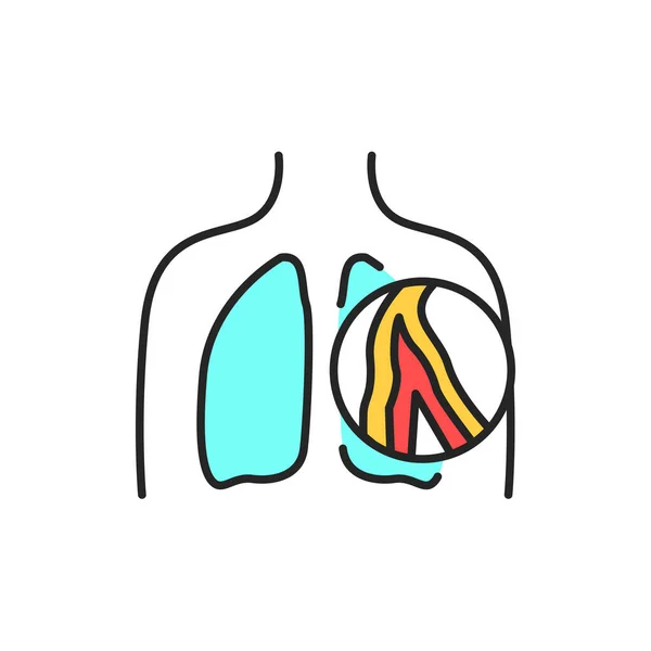 Ícone de cor de linha de bronquiectasia. Assine para página web, aplicativo móvel —  Vetores de Stock