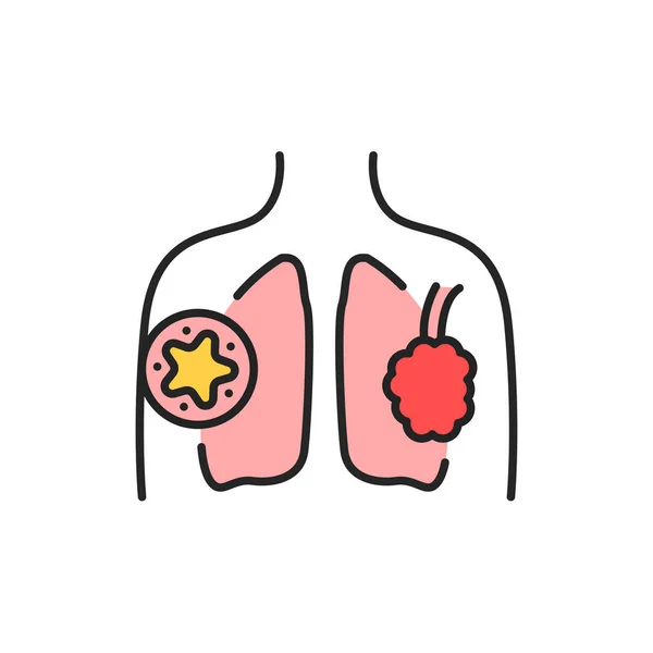 COPD 라인 컬러 아이콘. 웹 페이지, 모바일 앱을 위한 사인 — 스톡 벡터