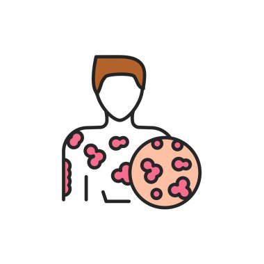 Ürtiker hastalığı renk ikonu. Web sayfası, mobil uygulama için imzala