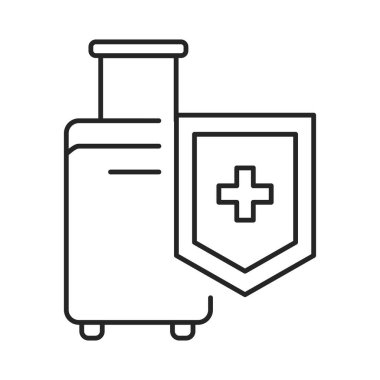 Güvenli seyahat renk çizgisi simgesi. Salgını önleme.