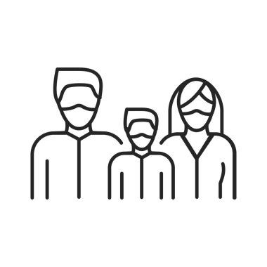 Koruma aile çizgisi renk ikonu. Web sayfası, mobil uygulama, düğme, logo için imzala.