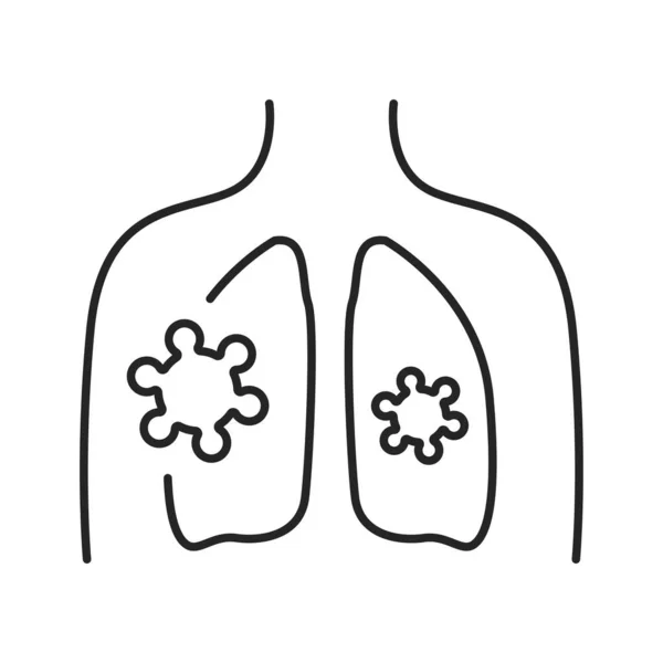 Icône de couleur de ligne d'asthme. Maladies infectieuses, rhume, grippe. — Image vectorielle