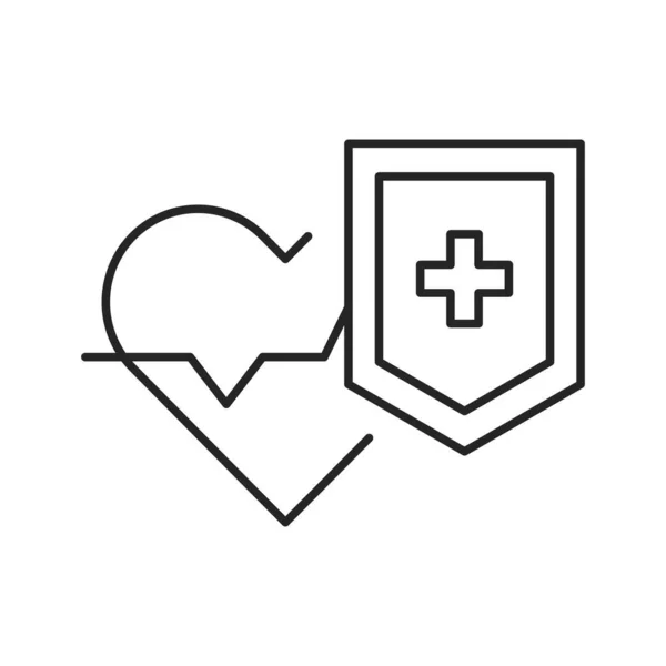 Защита здравоохранения иконка цвета линии. Знак для веб-страницы, мобильного приложения, кнопки, логотипа. — стоковый вектор