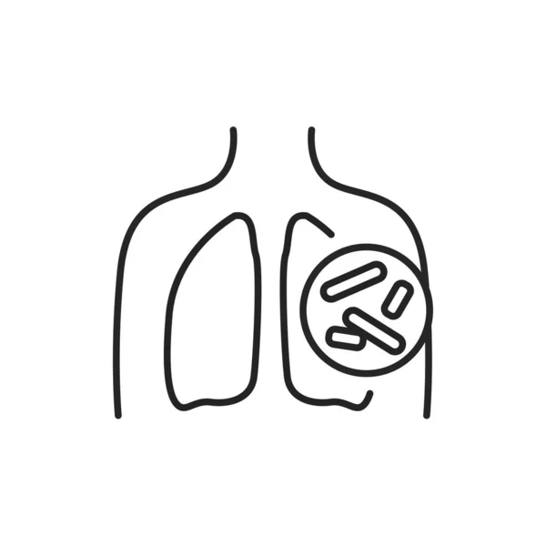 Tuberculosis line color icon. Sign for web page, mobile app — Stockvektor