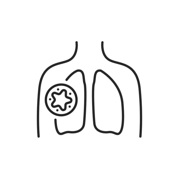 Virus in lungs line color icon. Sign for web page, mobile app — стоковый вектор