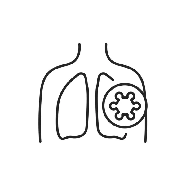 Virus in lungs line color icon. Sign for web page, mobile app — Διανυσματικό Αρχείο