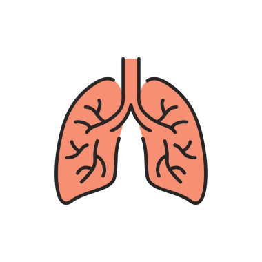 İnsan organları renk çizgisi simgesi. Düzenlenebilir vuruş.