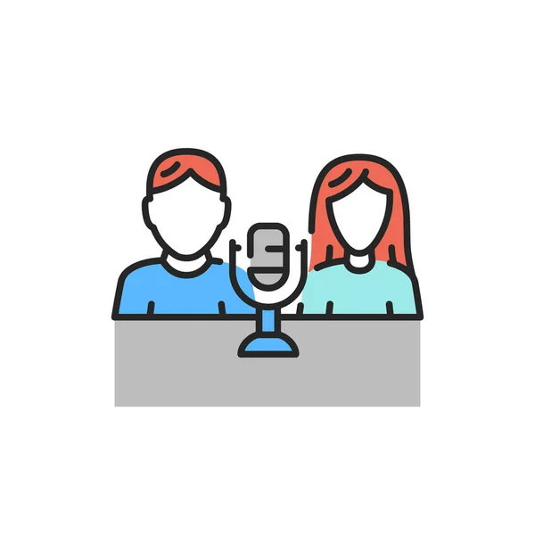 Podcasting color line icon. Pictogram for web page, Editable stroke. — 스톡 벡터