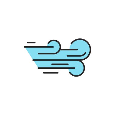 Rüzgar renk çizgisi simgesi. Düzenlenebilir vuruş.