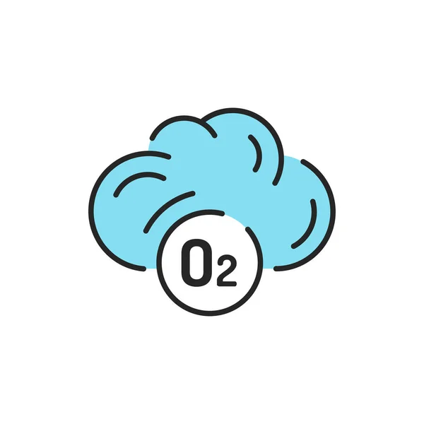 Cloud with air color line icon. Editable stroke. — Stock Vector