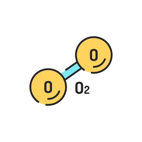 Fórmula del aire química línea de color icono. Carrera editable. — Vector de stock