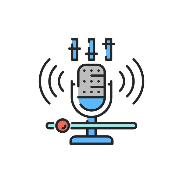 Record sound color line icon. Podcasting. Editable stroke. — Stock Vector