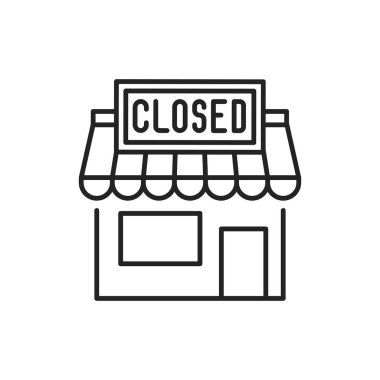 Kapalı dükkan çizgisi renk simgesi. Web sayfası, mobil uygulama için imzala